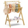 Bamboo baby clothes hanger with storage rack and double pole, lightweight, sturdy, sustainable and foldable, odorless - 2 of 4