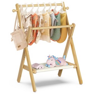 Baby Clothing Rack for Baby Shower Pets Dolls, Baby Clothes Rack with Storage Shelf ,Toddler Clothes Rack, Mini Closet Baby Shower Rack - 1 of 4