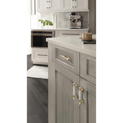 Clear and Champagne Bronze 3" Cabinet Pull with Mounting Hardware