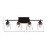 Toltec Lighting Uptowne 4 - Light Vanity in  Dark Granite with 4.5" Square Clear Bubble Shade - 2 of 2