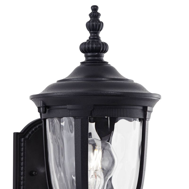 John Timberland Bellagio Vintage Rustic Outdoor Wall Light Fixture Texturized Black Upbridge 16 1/2" Clear Hammered Glass for Post Exterior Barn Deck, 3 of 8