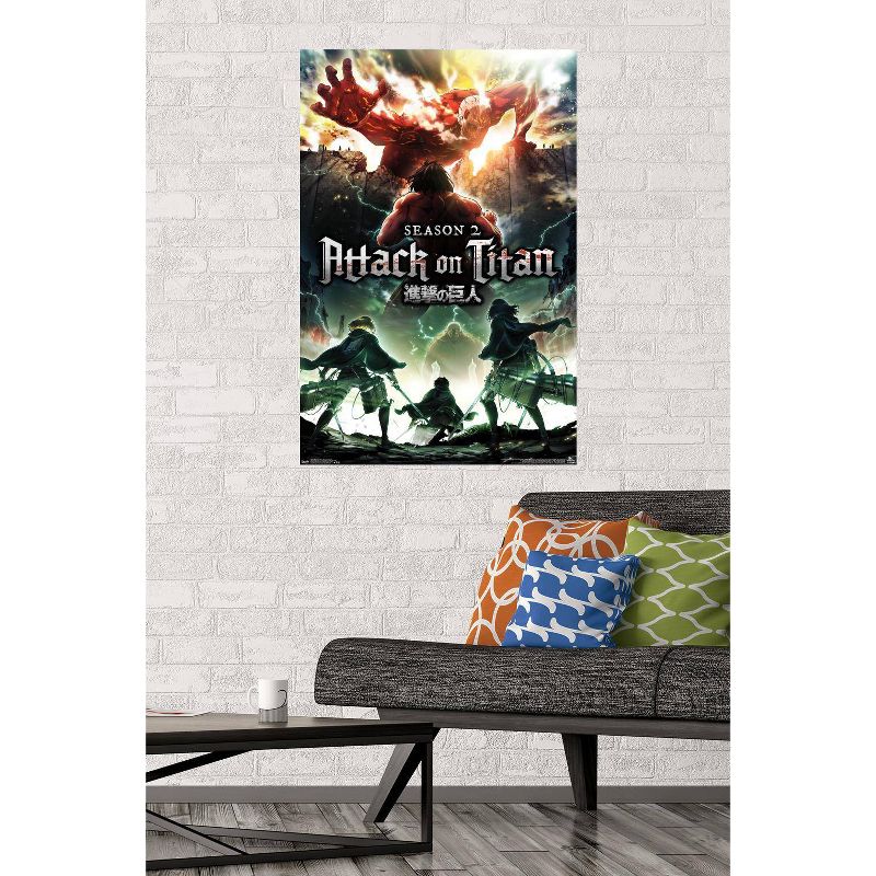 22.375&#34; x 34&#34; Attack on Titan - Season 2 Teaser One Sheet Unframed Wall Poster Print - Trends International, 3 of 5