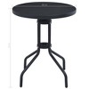 vidaXL Patio Table Black 23.6" Steel and Glass - 4 of 4