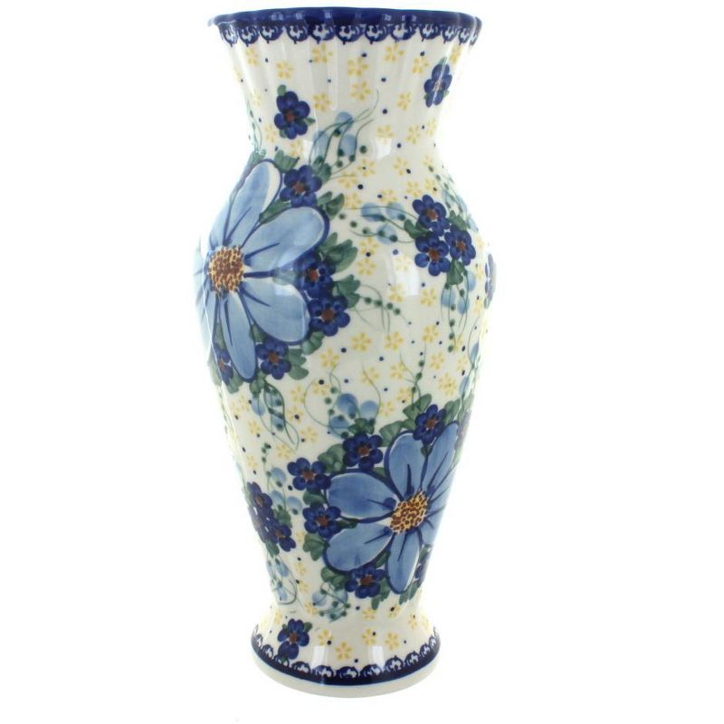 Blue Rose Polish Pottery 231 Vena Tall Vase, 1 of 2