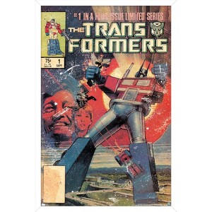Trends International Hasbro Transformers - 1984 Comic Cover #1 Framed Wall Poster Prints - 1 of 4