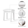 Vanity Stool With Non-slip Mat Solid Wood Legs, PU Leather Surface, Sponge Pad Weight Capacity Up To 264 Pounds Makeup Bench Dressing Stool - 3 of 4