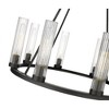 Beau 8-Light Bronze Chandelier with Clear Glass Shades - Dimmable, 33" Wide, Damp Rated - 3 of 4