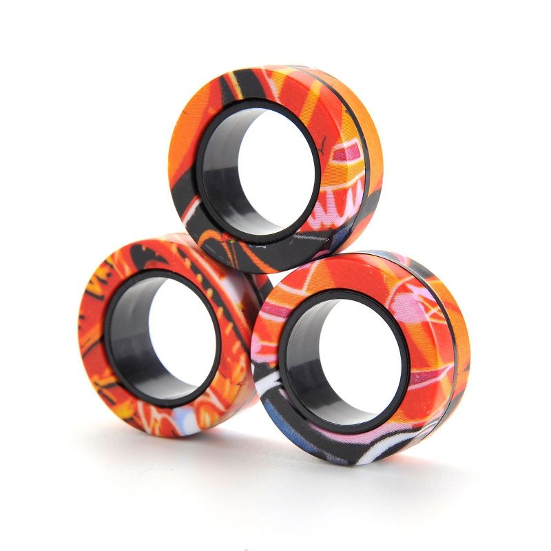 Insten Set of 3 Magnetic Ring Finger Fidget Spinner Toys, 1 of 7