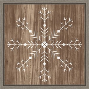 Amanti Art Barnwood Wonderland I Snowflake by June Erica Vess Canvas Wall Art Print Framed 16 x 16-in. - 1 of 4