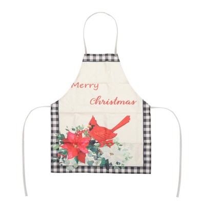 Unique Bargains Christmas Aprons Linen Black Red Green White Brown 21.65"x26.77" 1 Pcs