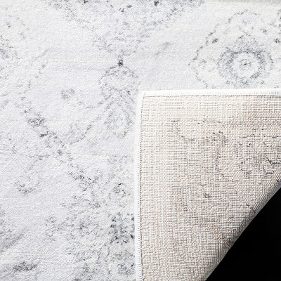 Gray Hand-Knotted Synthetic Stain-Resistant 4' x 6' Rug