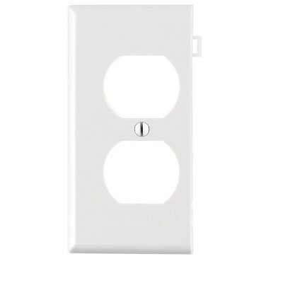 Leviton White 1 gang Thermoplastic Nylon Duplex Sectional End Wall Plate 1 pk