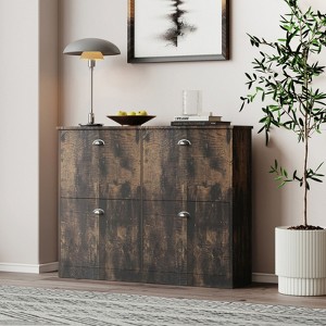ALEXOUN Space Saving Entryway Shoe Storage Cabinet with 4 Flip-Top Drawers for Hallway,Shoe Rack with Adjustable Shelves - 1 of 4