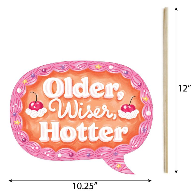 Big Dot of Happiness Funny Hot Girl Bday - Vintage Cake Birthday Party Photo Booth Props Kit - 10 Piece, 4 of 6