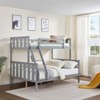 AZL1 Life Concept Beds Twin over Full Bunk Bed Sturdy Frame Convertible Ladder Sustainable Materials for Bedroom, Gray, 78.03"*56.81"*63.31" - 2 of 4