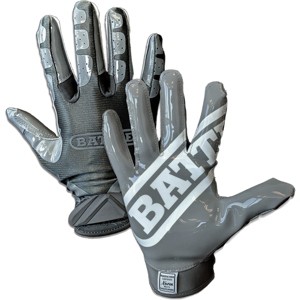 Battle Sports Adult DoubleThreat Football Gloves - Charcoal/Charcoal - 1 of 2