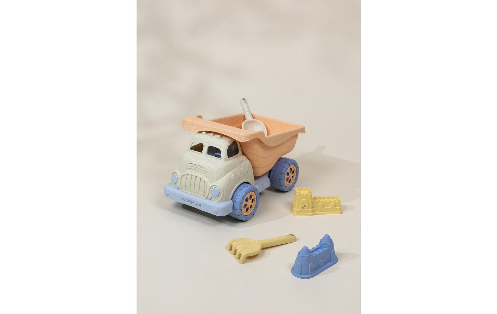 Coco Village - Oversized 5-Piece Wheat Straw Sand Toy Set – Dump Truck & Accessories