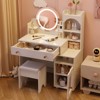 Kids Vanity Table and Chair Set, 2 in 1 Princess Makeup Vanity with Mirror & Lights - 4 of 4