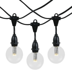 Novelty Lights 25 Feet Heavy Duty Light Strings and Sets with 25 Suspended E17 Sockets, Black Wire PVC Stringer, 12" Spacing, End-To-End Connectable - 1 of 4