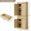 Coucheta  69" Tall Rustic Pantry Cabinet with Rattan Doors - Storage Organizer with Adjustable Shelves Drawer for Kitchen - 3 of 4