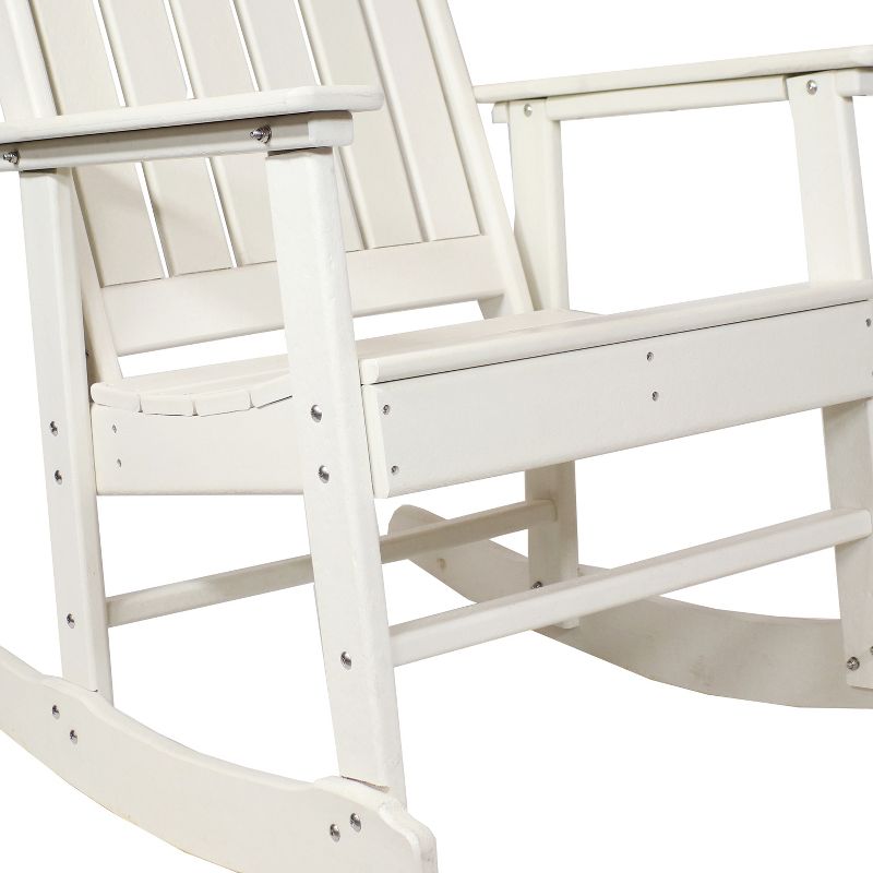 Sunnydaze Outdoor Rustic Comfort HDPE Rocking Chair - 300 lb Capacity - White, 5 of 10