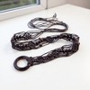 Anna-Kaci Women's Woven Rope Belt with Large Circular Buckle and Bohemian Knot Detail 49in - Coffee - 3 of 4