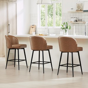 Spruce&Spring 27" Swivel Counter Height Bar Stool with Metal Legs - 1 of 4