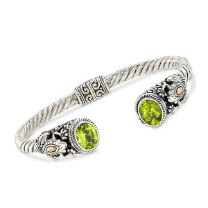 Ross-Simons 3.00 ct. t.w. Peridot Frog Cuff Bracelet in 2-Tone Sterling Silver - 1 of 3