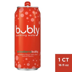 bubly Strawberry Sparkling Water - 16 fl oz Can - 1 of 4