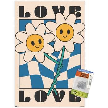 Trends International Smile Face - Love Flowers Unframed Wall Poster Prints