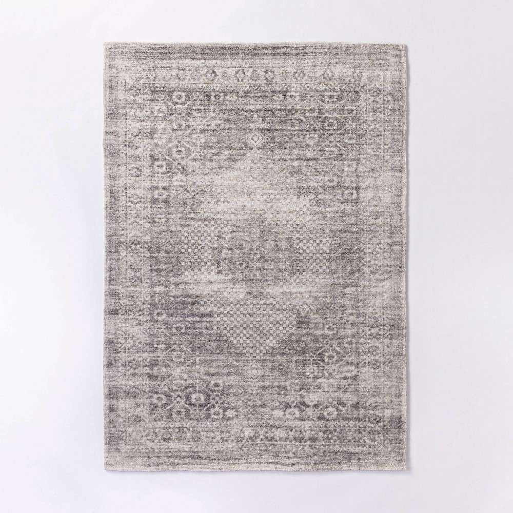 5'x7' Millcreek Distressed Vintage Persian Style Rug Charcoal - Threshold™ designed with Studio McGee