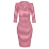 BLUEMING Womens 3/4 Sleever Hoodie Dress Bodycon Sweat Dress with Front Pocket Sweatshirt Dress Pencil Dress Lounge Dress - 2 of 4