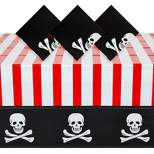 Juvale 3 Pack Plastic Pirate Tablecloth for Kids Birthday, Halloween Party Decorations, 54x108 In