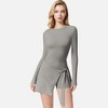 Anna-Kaci Women's Long Sleeve Bodysuit with Wrap Skirt Overlay - 2 of 4