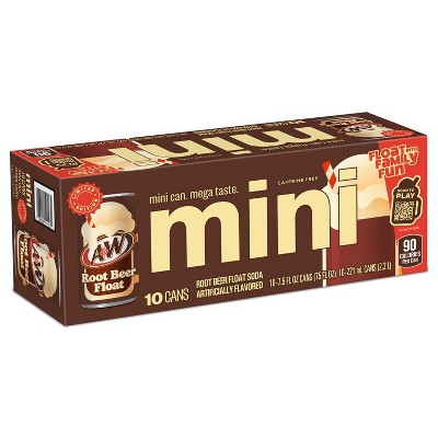A&W Root Beer Soda - 10pk/7.5 fl oz Mini Cans