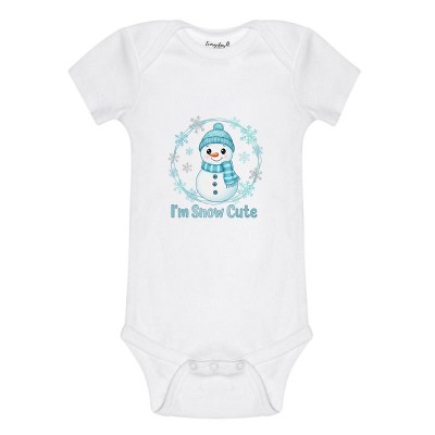 Everyday Kids Christmas Collection I’m Snow Cute Baby Onesie – Winter Snowman Graphic Bodysuit