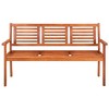 vidaXL 3-Seater Patio Bench with Cushion 59.1" Solid Eucalyptus Wood - 3 of 4