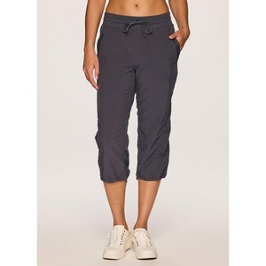 RBX Active Women's Lightweight Quick Drying Capris Adjustable Leg/Inseam Stretch Woven Workout Hiking Cropped Jogger Pants with Pockets - 1 of 4