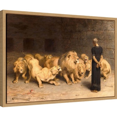 Daniel in the Lions Den Earth Tones Lithograph Canvas Print