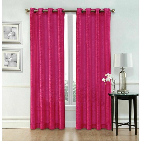 Kate Aurora Metalico Sparkle Sheer Grommet Window Curtains Assorted Colors 