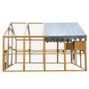 Dolonm 110" Walk-in Chicken Coop & Catio - Waterproof Cover, 2 Pet Doors & 1/2" Galvanized Mesh, Yellow Wood Outdoor Playpen for Cats/Chickens - 3 of 4