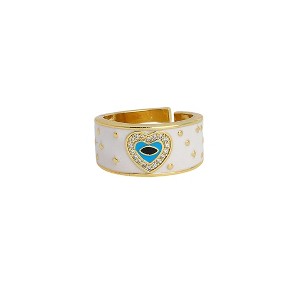 SOHI Women's Daisy White The Evil Heart Finger Ring - 1 of 4