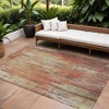 Orange Beige And Taupe Striped Washable Indoor Outdoor Area Rug - 2 of 4