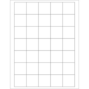 Box Partners Laser Labels Rectangle 1 1/2" x 1 1/2" White 3500/Case LL108 - 1 of 1