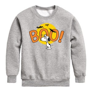 Boys' - Peanuts - Boo Snoopy Graphic Long Sleeve Fleece Sweatshirt - 1 of 4