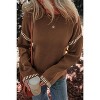 Women's Oversized Sweaters 2025 Crew Neck Long Sleeve Color Block Knit Casual Chunky Warm Fall Winter Pullover Top Outfits - 3 of 4