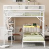 Full over Twin Bunk Bed with Desk & Bookshelves & LED & Usb Port Design,Detachable/Easy Assembly/No Box Spring Needed - 2 of 4