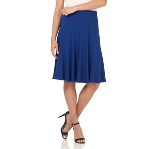 Rekucci Women's Ease into Comfort Flared Knit Skirt – Pull-On Style with Tummy Control and Flattering Flared Hem - 1 of 4