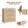 Garvee 3-Drawer Rattan Dresser for Bedroom with Wood Top and Oil Rubbed Finish ¨C Space-Saving Wooden Storage Chest - 3 of 4