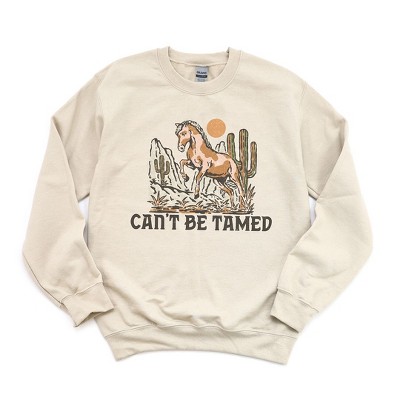 Simply Sage Market Women's Graphic Sweatshirt Can't Be Tamed Horse